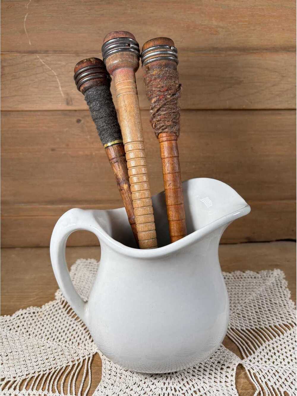 Antique Industrial Textile Quills/Bobbins Set of 3